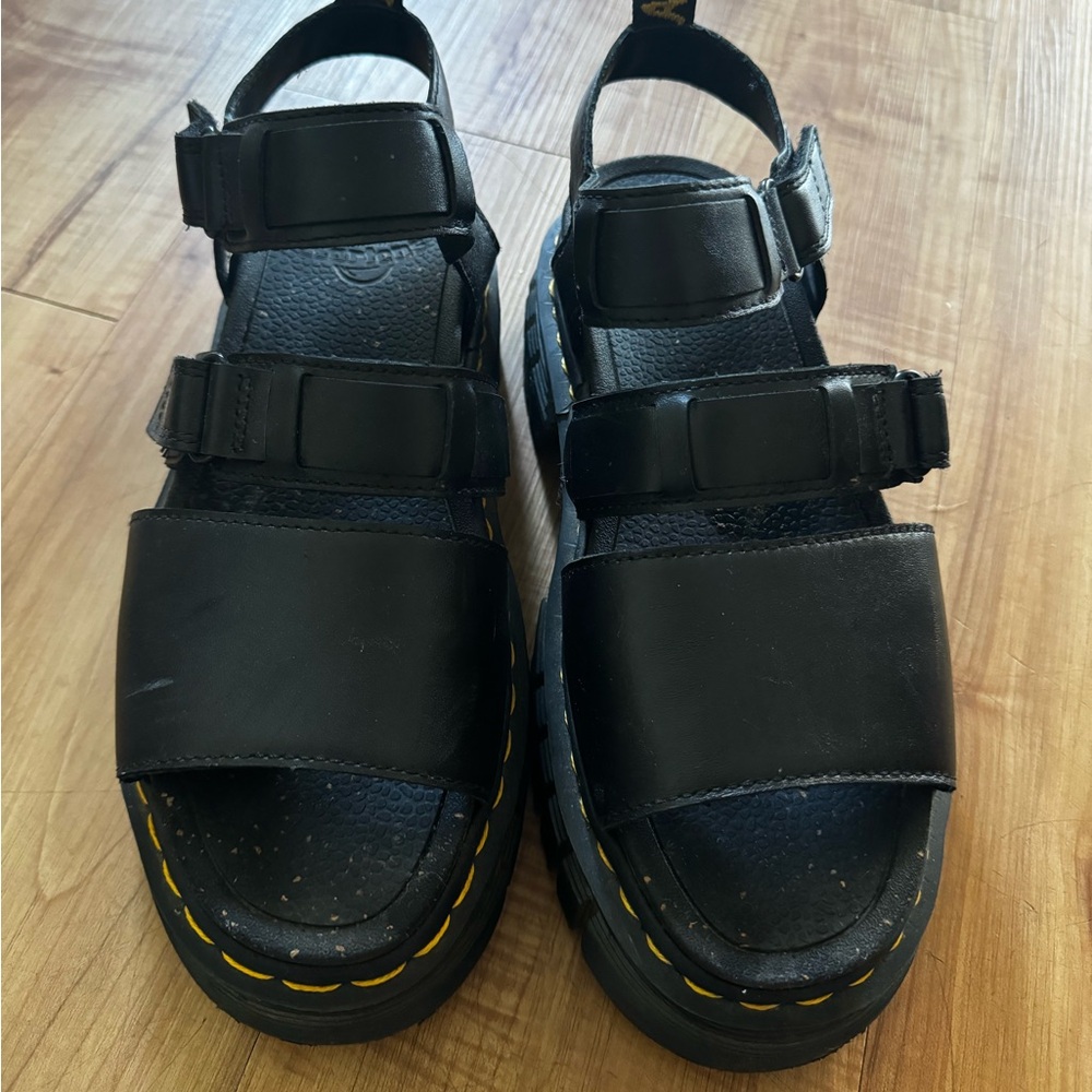 Dr Martens Ricki Nappa Lux Leather 3-Strap Platform Sandals / Women’s Size 8